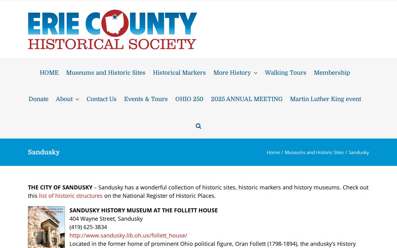 Sandusky city directory historical resource from the Erie County Historical Society