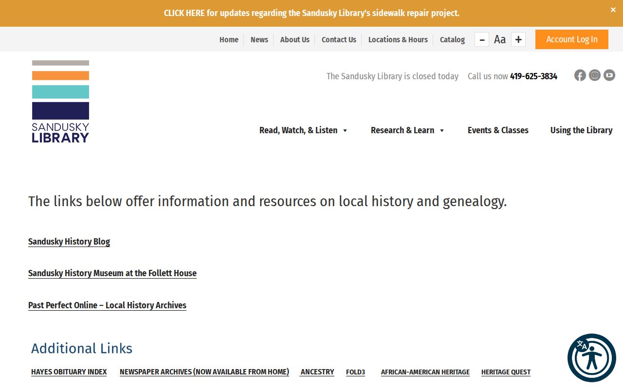 Sandusky city directory and local history research gateway