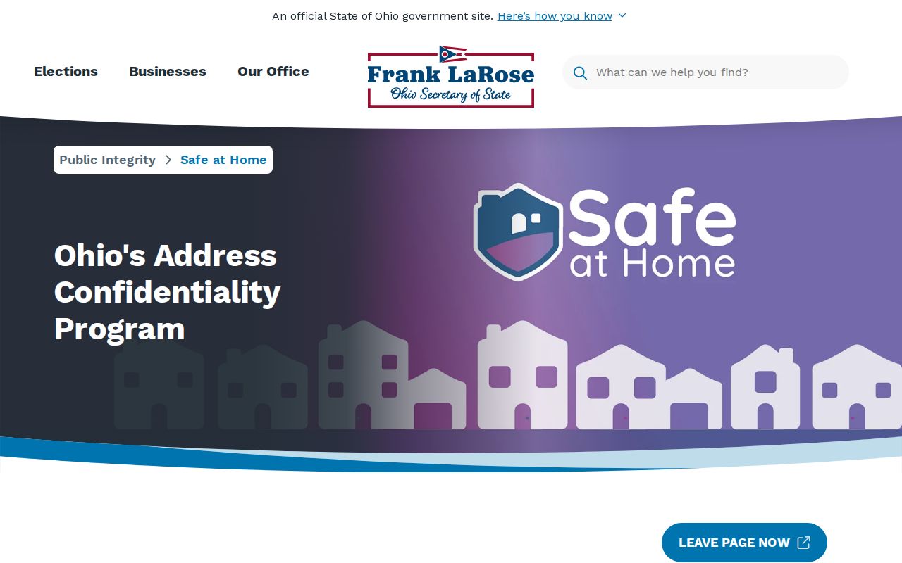 Sandusky neighbors Ohio Safe at Home privacy program