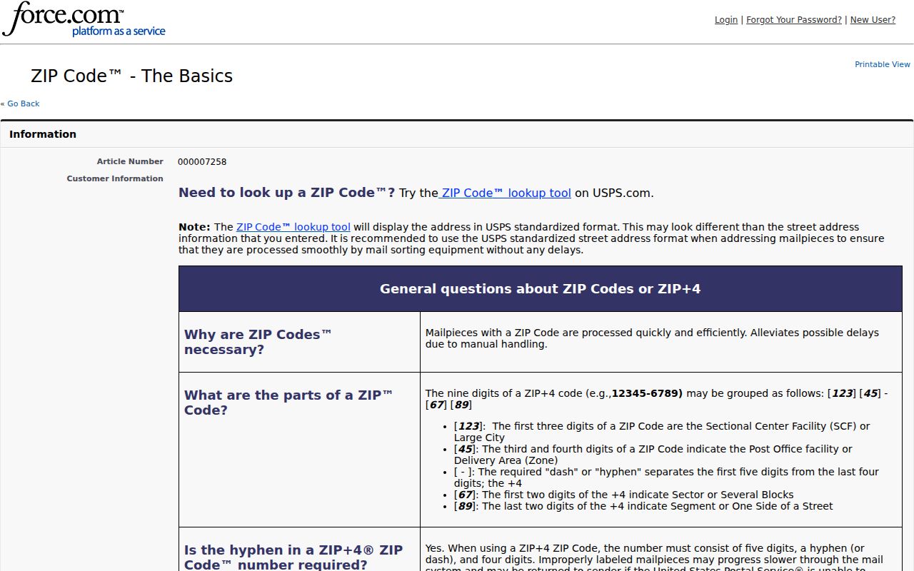 Sandusky ZIP code postal guidance from USPS